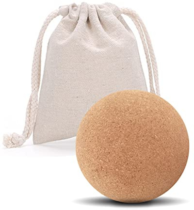 KITWILD Cork Massage Ball - High Density Fine Particles for Deep Tissue Muscle Massage, Myofascial Release, and Yoga Therapy - 2.5 Inch Lightweight Lacrosse Ball