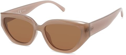 SOJOS Cateye Polarisiert Sonnenbrille Damen Vintage Eckig Retro Coole Frauen Schmale UV400 Schutz Klassische Outdoor Moderne Sonnenbrillen SJ2237 mit Brauner Rahmen Braune Linse
