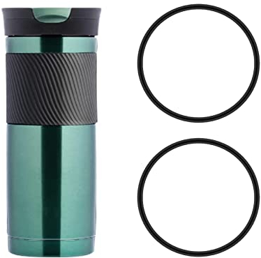 2pcs Replacement Rubber Lid Seals for Contigo Byron Travel Mug,Black Replacement Lid Gasket,Silicon Leak-Proof Gasket Rubber Seal Ring,Compatible with 16 & 20 oz Contigo Snapseal Byron Travel Mug