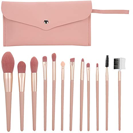 ANKROYU 12 teiliges Kosmetikpinsel Werkzeug, Augenbrauenpinsel Für Make up, Puderpinsel, Augenbrauenpinsel, Nützlicher Praktischer Lippenpinsel, Dünnes, Präzises Auftragen von Augenbrauenpudern