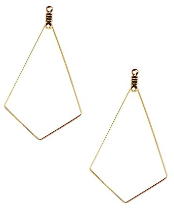 COHEALI Boucles D'oreilles Géométriques En Acier Inoxydable 50 Pièces Créoles à Perles Dorées Accessoires Pour Bijoux Pour Diy Design Triangulaire Pendentifs Ouverts
