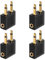 FirSea 4 PACK Adattatore per cuffie da aereo, adattatore per cuffie/auricolari da 3,5 mm maschio a 3,5 mm femmina placcato oro per sistema di intrattenimento in volo