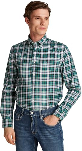 Tommy Hilfiger Herren Hemd Flex Poplin Plaid Regular Fit
