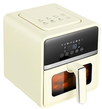 Air Fryer 4L 4.5L 5L 5.5L 6L Air Fryer 8 Cooking Quiet Non-Stick Oil-Free Removable Grill 1400W.(6L) (White 4.5L) Stabilize