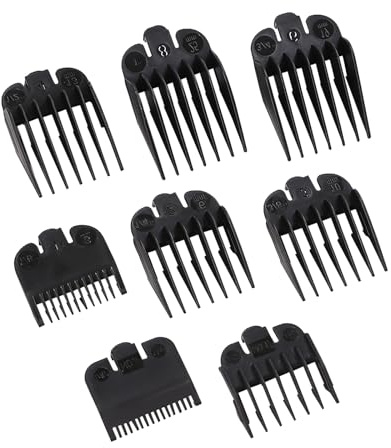 8 Stück Trimmer Wahl Aufsätze Haarschneidemaschine Aufsätze Clipper Guards Haar Clipper Guide Limit Kamm Set 1,5mm bis 25mm Haarschneider Aufsatz (Schwarz)