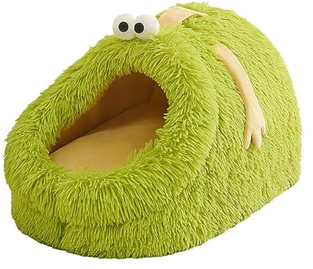 Lit pour chat couvert, lit fermé - Nid de niche doux pour l'hiver - Lit pour chat - Maison chaude pour animaux de compagnie - Maison pour chat amovible et lavable - Tente - Lit d'hiver chaud pour