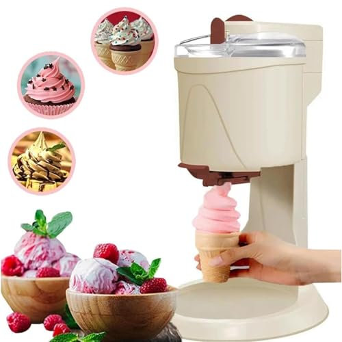 CWCQGH Soft Serve Ice Cream Machine, Ice Cream Makers for Home, Freezing Yogurt Sorbet Maker Automatic Machine, Ice Cream Makers Machine for Home Portable Blender,Easy to Clean