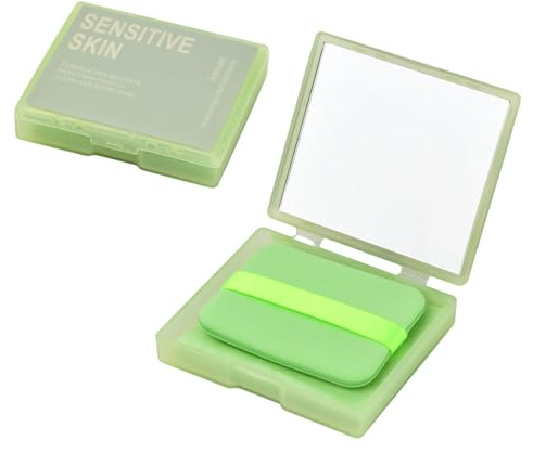 100 Stück Gesichts Löschpapier Set mit Spiegel und Puderquaste, Blottpapier Für Fettige Hautpflege, Blotting-Papiere, Ölabsorbieren de Blätter, Öl-Löschpapier, Face Oil Blotting Papers