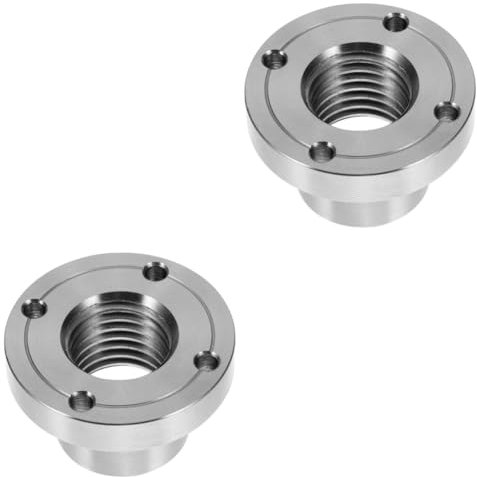 HOMSFOU 2 Stück 2 Holzbearbeitungsdrehfutter Drehfutter-frontplatte Holzarbeiten Schlüssel Holzdrehfutter Drehfutteradapter Rückplattenadapter Mit Gewinde Stirnplattenfutter Stahl Silver