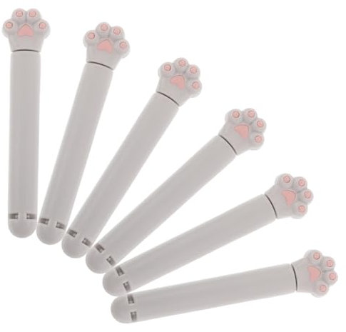 Clip Sigilla Sacchetti Zampa Gatto 6 Pezzi Pp Grigie