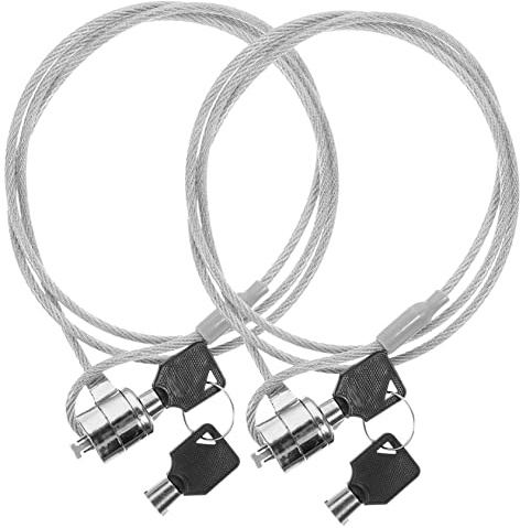 DIYEAH 2sätze Kabelbinderschloss für Laptops und Tablets mit Schlüsselmechanismus Kompatibel Stabile Legierungsbauweise -flexibilität Leicht und Tragbar für Außeneinsatz