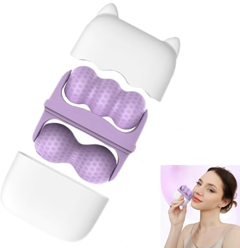 Smaoqingji Ice Roller Pour Massage du Visage - 1 Pièce, Violet, Rouleau de Massageer Yeux Masseur, Convient Pour L'application sur le Visage, les Mains et D'autres Parties du Corps Avec de la Glace