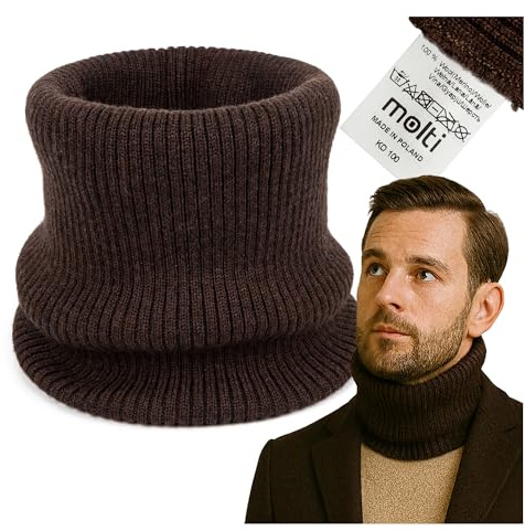 molti Merino Herren Schlauchschal Loopschal - Atmungsaktiver Rundschal im Rippstrick, Eleganter Wollschal für Männer, Ideal für Frühling & Herbst, in 4 Farben