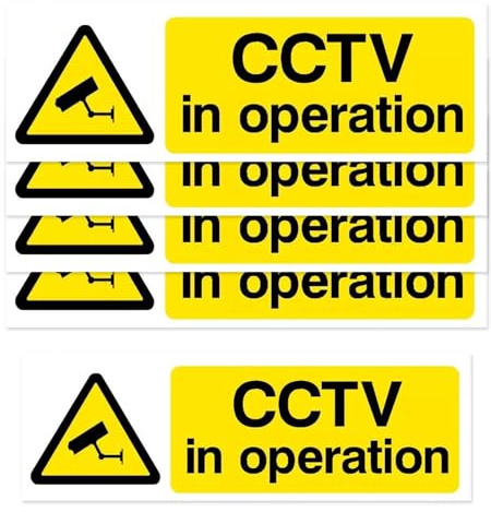Operation Sign - ShiningUU 5 Pack CCTV in Signage | Self-Adhesive Weatherproof CCTV Stickers | Outdoor/Indoor Warning Signs for Compliance | Security Camera Labels (15x5cm)