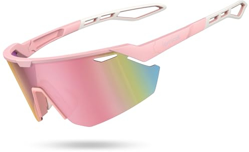Lamicall Fahrradbrille Herren, Schnelle Brille Damen - [24g TR-90 Ultra Leicht] Polarisierte Sportbrille Laufbrille mit Verstellbaren Nasenpad, UV400 Sonnenbrille Sport für Fahrrad, Rennrad, Laufen