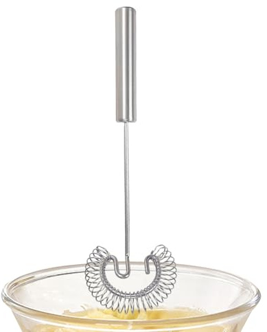 Frusta per uova in acciaio inox, frusta a spirale, 26,9 x 7,1 cm, con rotazione liscia, essenziale per la miscelazione della cucina, utensile da forno durevole, accessorio affidabile per preparazioni