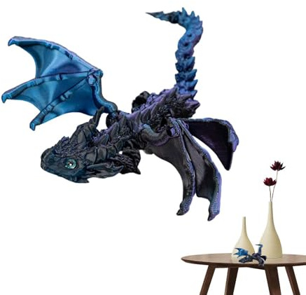 Dragon Figurine, Toy Dragon | 3D -tryckta flexibla flygande drakefigurer - Executive Desk Fidget Toys, Home Desktop Display Decor för Bookhelf Desktop eller skåp