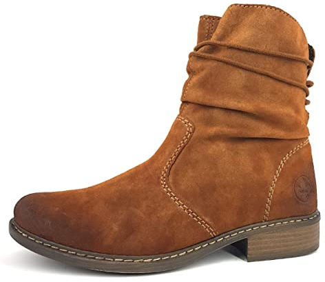 Rieker Damenschuhe Stiefeletten Reißverschluss Stiefel Braun Freizeit, Schuhgröße:40 EU