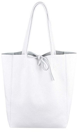 OBC Made in Italy Damen Leder Tasche XXL DIN-A4 Shopper Tote Hobo Bag Henkeltasche Handtasche Umhängetasche Ledertasche Schultertasche