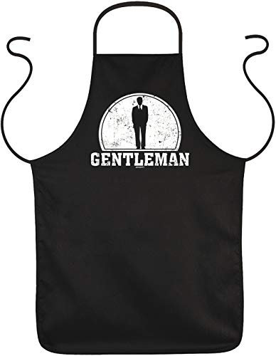 Tini - Shirts Männer Sprüche Grill-Schürze - lustige Schürze : Gentleman - witzige Kochschürze