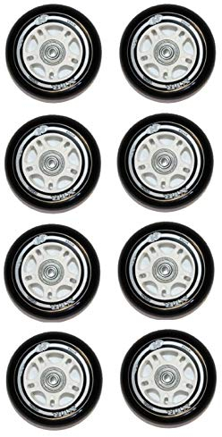 Hyper 8er Set XTR 84mm 84a Rolle schwarz speziell f. K2 Skates Inliner => vormoniert Rollen mit Kugellager ABEC 7 + Spacer 6mm montiert