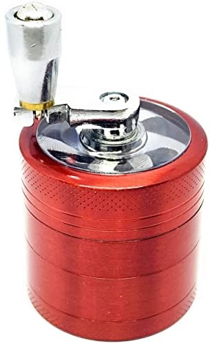 GRINDER manivelle 4 PARTIES 40 mm de diamètre original en métal zinc robuste très original moulinette moulin à épices avec sa spatule couvercle aimanté