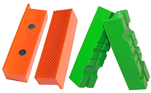 Weiche Schraubstock-Schutzbacken | GRIP&BENDER 100MM-125MM | 4er-Set | Magnetisch | Schonbacken aus TPU-Kunststoff | Diese Spannbacken Schützen Ihr Werkstück | (117MM-Set)
