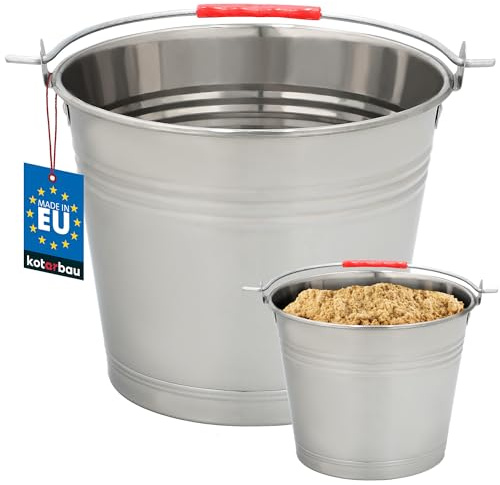 KOTARBAU® Metalleimer - 5 L - Lebensmittelecht - Blecheimer - Edelstahl Eimer - Putzeimer - Rostbeständig - Ascheeimer - Eimer aus Stahl