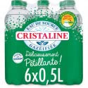 Cristaline 6 bouteilles d'eau gazeuse 50 cl par bouteille.