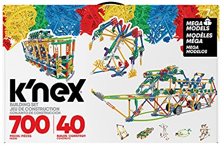 K'Nex 80209 Mega Models Building Set, 3D Educational Toys for Kids, 700 Piece Stem Learning Kit, Engineering for Kids, Colourful 40 Model Building Construction Toy for Children Aged 7 +