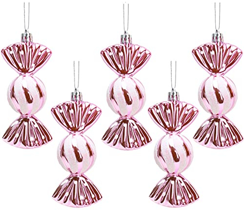 Christmas Concepts® 5er-Pack - 110 mm große süße Kugeln - Glänzend & Glitzer dekoriert - Weihnachtskugeln