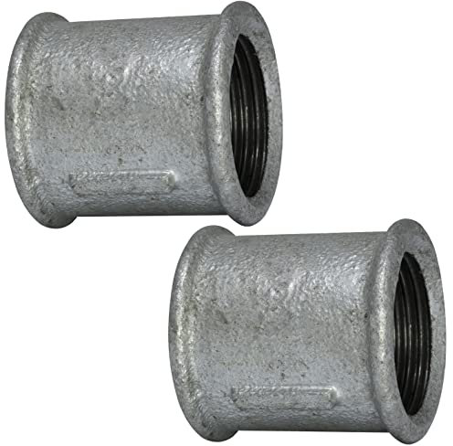 AERZETIX - C65103 - Set di 2 manicotti uguali femmina/femmina 1'' zincato - in ghisa - raccordo tubo filettatura avvitabile - idraulico-riscaldamento impianto di acqua potabile alimentazione