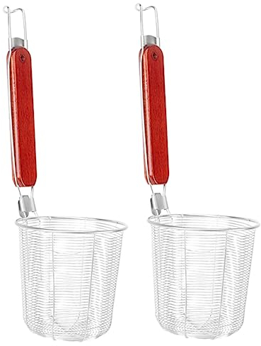 Cabilock 2pcs Stainless Steel Colander Fettuccine Noodles Mesh Strainer Spaghetti o Chinois Pasta Strainer Hot Pot Spider Colander Noodle Spider Skimmer Baking Sieve Large