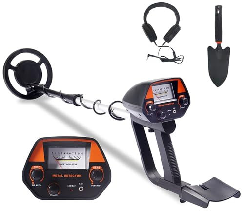 Buscador de Metales subterráneo for Caza de Tesoros en la Naturaleza, Patio/jardín subterráneo, Detector de Metales de Mano Profesional con Auriculares y Pala, Ideal (Color : Large Search Coil)