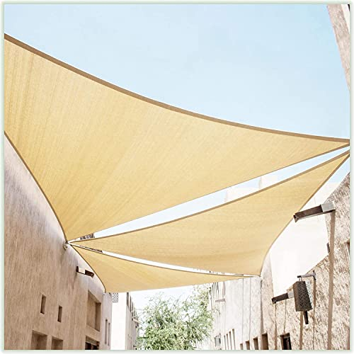 ColourTree 24' x 24' x 33.9' Beige Triangle Sun Shade Sail for Patio