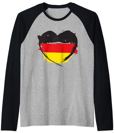 Deutschland shirt Herz Design Fanartikel Deutschland EM 2020 Raglan
