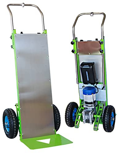Carro Eléctrico Para Subir Escaleras, Carretilla De Mano Que Ahorra Mano De Obra Para Subir Y Bajar Escaleras Con Carga De 200 Kg, Carro Fácil De Operar Con Motor Sin Escobillas De 850 W/Verde/48 V/