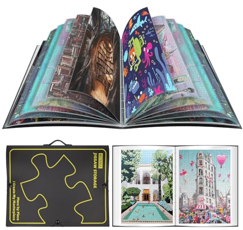 Metionga Carpeta de Almacenamiento de Rompecabezas para 1000 Piezas, Organizador de Rompecabezas de Gran Capacidad portátil, Guarda Puzzle con 25 Bolsillos, Accesorios Puzzle