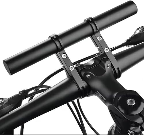 Bestgle Extensor de Manillar de Bicicleta, Aleación de Aluminio Soporte Manillar con Abrazaderas Doble 30cm Bicicleta Soporte de Extensión para GPS Teléfono y Linterna