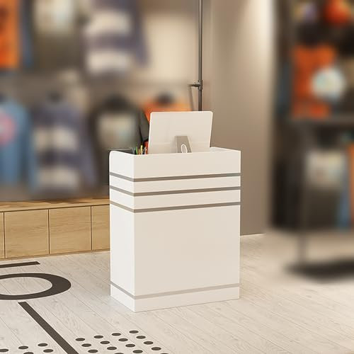 Moderner Empfangstresen-Schreibtisch mit abschließbarer Schublade – ideal für Lobby, Büro, Schönheitssalon, Bekleidungsgeschäft, Milchtee-Geschäft – Schreibtisch für die Rezeption