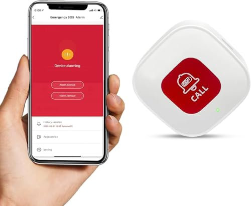 Tuya WiFi Smart SOS Call Button, Wireless Panic Button, Personal Alarm for Elderly Seniors Patient Disabled Handicapped, 1 Rechargable Emergency Buttons, only Supports 2.4GHz Wi-Fi