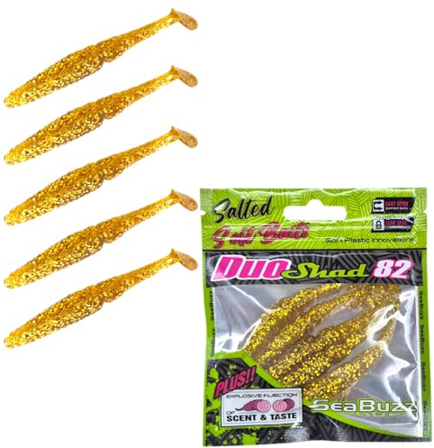 SEABUZZ Gummifische Angelköder Set 5 STK x 82mm - Gummiköder für Wels | Zander & Hecht - Forelle & Barsch Kunstköder - Raubfisch Angelnset - Süß- und Salzwasser