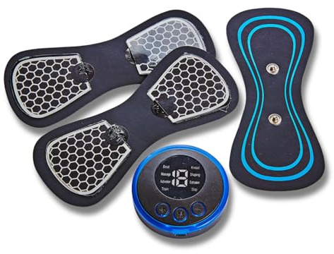 3 PAGEN EMS Mini appareil de massage électrique pour la stimulation des tissus profonds, appareil d'entraînement musculaire EMS pour le cou, les épaules, le dos, les hanches, les bras et les jambes, 8