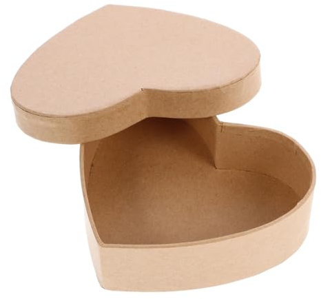 TOGEVAL Herzförmige Geschenkbox Aus Stabilem Kraftpapier Leere Aufbewahrungsbox Mit Diy-motiven Stilvolle Verpackung Für Süßigkeiten Schmuck Kosmetik Für Valentinstag Hochzeit Geschenkverp