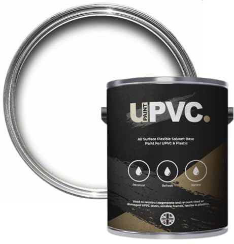 upaintpvc - All-In-Once UPVC Plastic Paint - Windows - Doors - Frames - Conservatories - Fascia - Downpipes - Guttering | Gloss Finish - 1 Litre (Brilliant White)