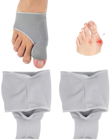 CULEB 1 Paire Hallux Valgus Correcteur,Hallux Valgus Bandage de Protection pour Gros Orteil,Séparateur Orteil Hallux-Valgus avec Coussinets en Silicone pour Amortir Hallux-Valgus,Hammer Toe(Gris)