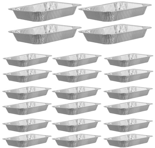 JECOMPRIS 30 Pièces Plateaux Aluminium Jetables Réutilisables pour Cuisson Barbecue et Préparation de Repas Résistants à Haute Température et Compatibles avec Micro et Fours