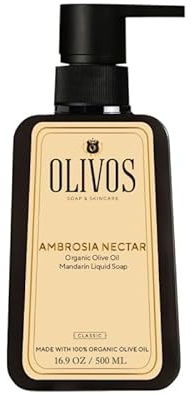 OLIVOS Bio-Olivenöl Flüssigseife Mandarine 500 ml | Natürliche vegane Handseife & Körperseife, Feuchtigkeitsspendend, Ohne Parabene & Sulfate, Sanft für empfindliche Haut