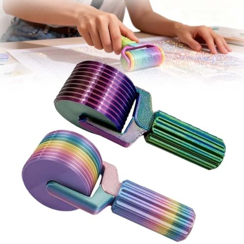 LUCKKY 2 Stück Neues 3D-Gedrucktes Rollwerkzeug für Diamantgemälde, Handmade DIY-Diamantkunst-Roller-Set, Tragbar Presswerkzeug Andruckroller Zubehör Kunstwerkzeug für DIY Strassstickerei (A)