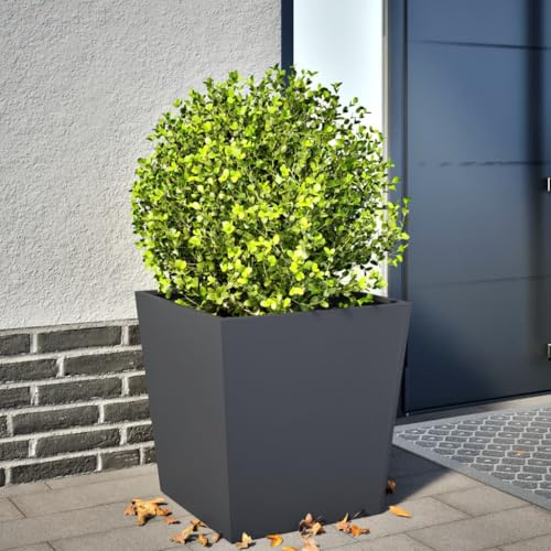 Hochbeet, Frühbeet, Stabil Gartenbeet, Pflanzkübel Anthrazit 50x50x50 cm Stahl Für Terrasse Balkon Gartencenter Dachgarten